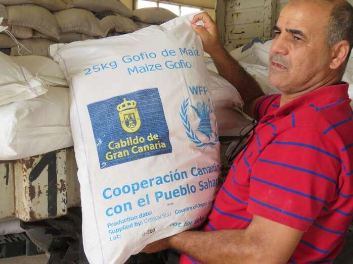 El gofio estará incluido en las 125.000 raciones mensuales de comida que se entregan a los refugiados (Foto TA)